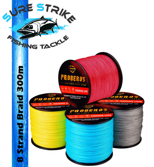 Sure Strike - Proberos - 300m, 8 Strand braided fishing line